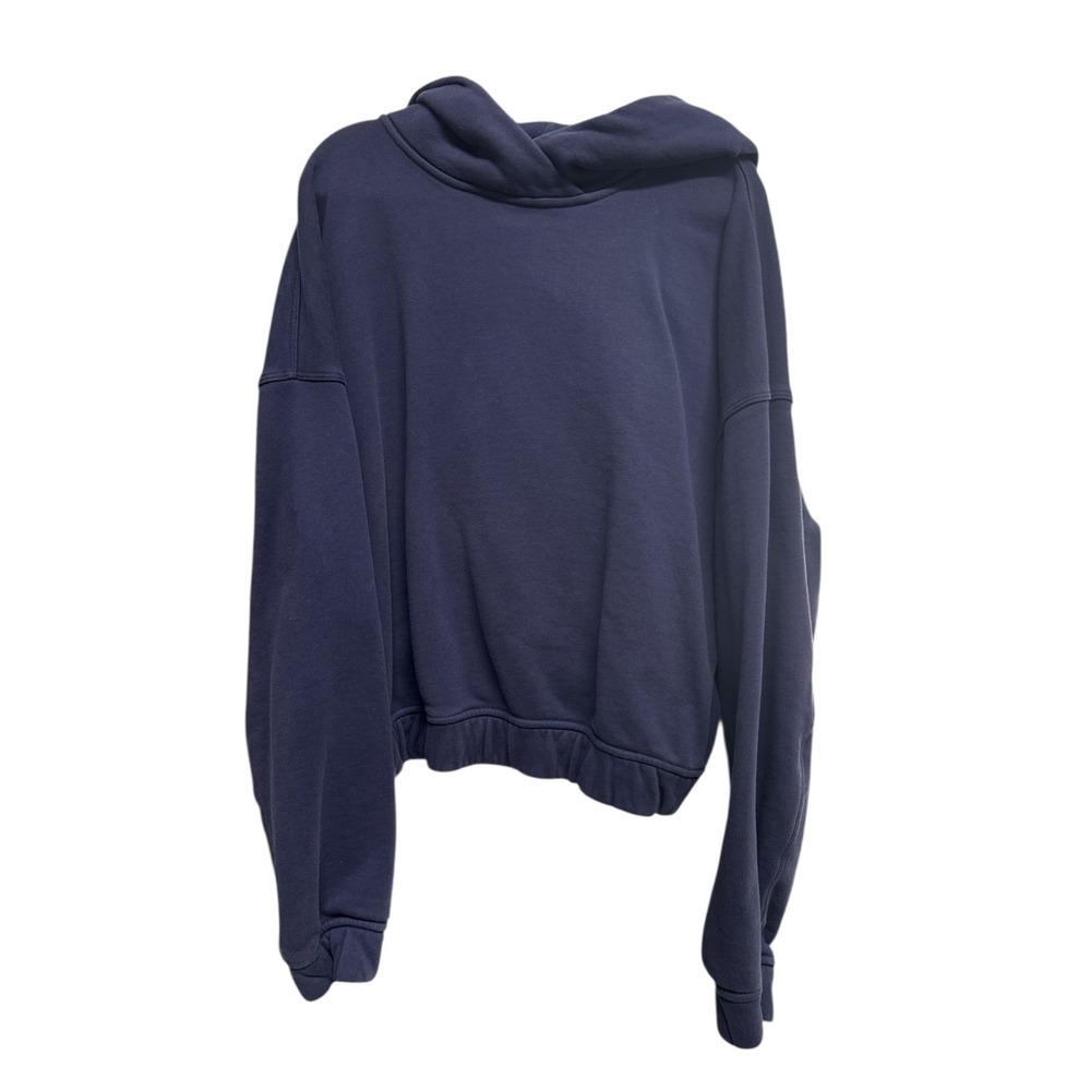 Lululemon Relaxed Cropped Hoodie‎  8 Night Sea Soft Cotton French Terry Pullover